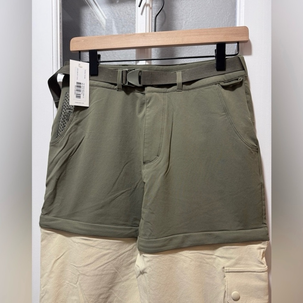 NWT Outdoor Voices RecTrek Zip-Off Pant in Tea‎ Tree/Calcite/Milk Stone Small - Picture 3 of 10